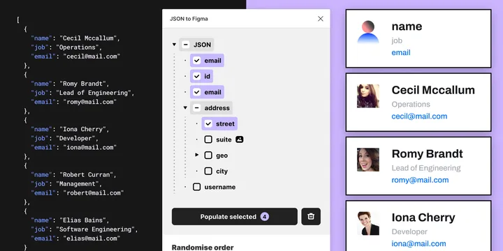 JSON to Figma Bridges Real Data and Design Seamlessly
