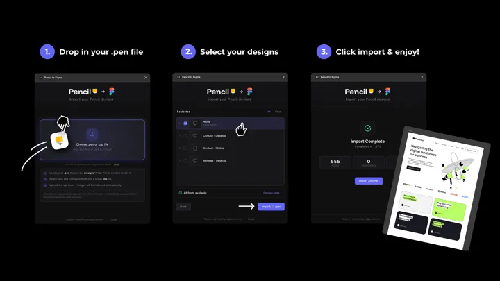 Pencil to Figma PRO Imports AI Designs Seamlessly