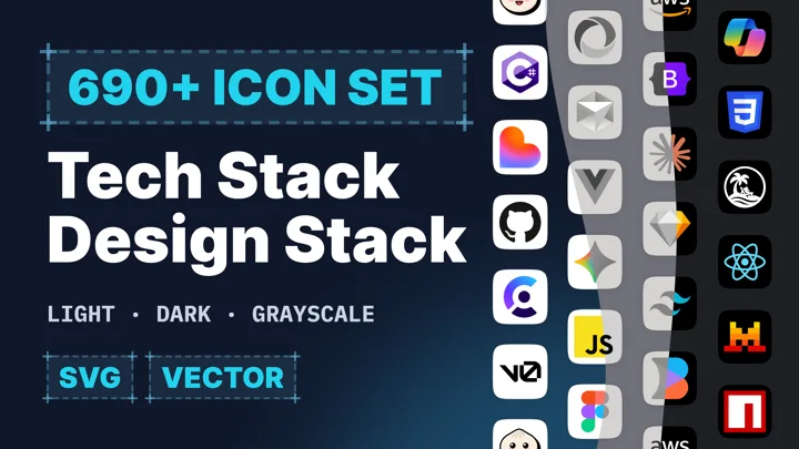 Tech Stack & Design Stack Icons Delivers Solid SVG Variety