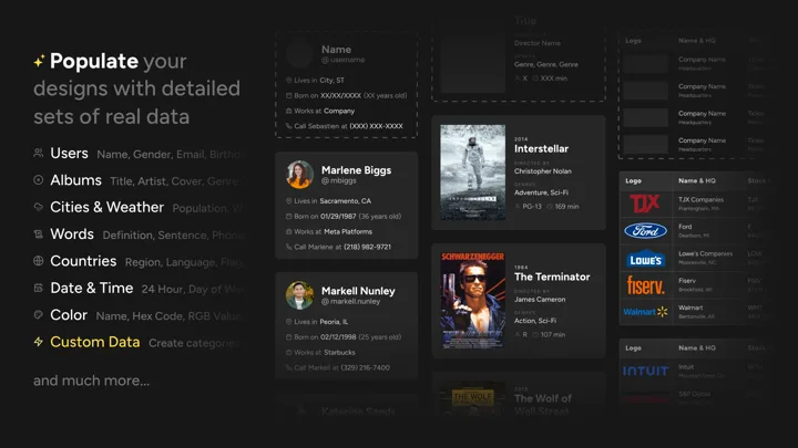 Populate Transforms Your Figma Designs with Realistic Data Instantly