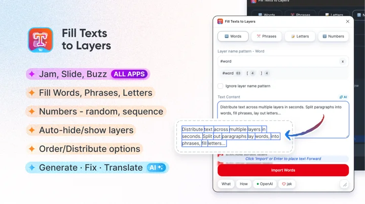 Fill Texts to Layers Speeds Up Multi-Layer Content
