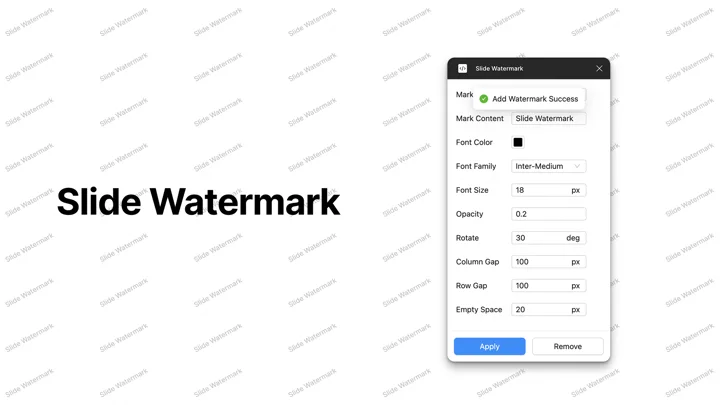 Slide Watermark Balances Speed and Simplicity for Basic Needs