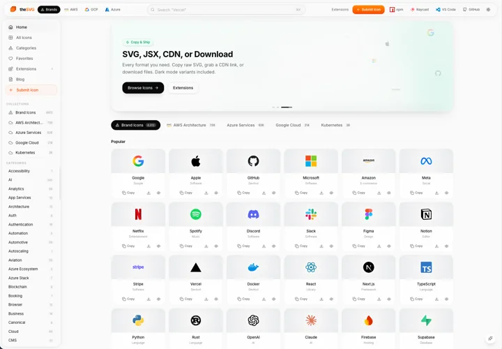theSVG Delivers 6,000+ Brand Logos in One Click